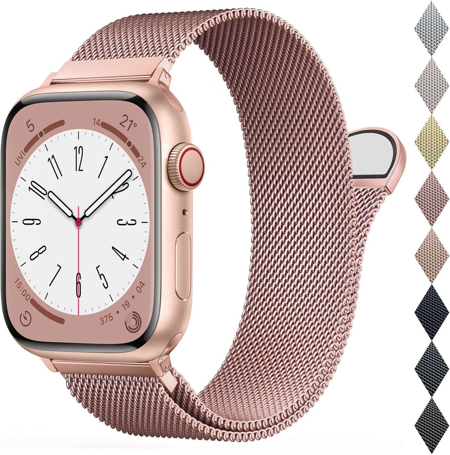LeTianPai Mesh Metal Loop Compatible with Apple Watch Band 40mm 41mm 38mm 42mm 44mm 45mm 46mm 49mm Series Ultra SE 10 9 8 7 6 5 4 3 2 1 Women Men, Stainless Steel Strap with Magnetic Clasp for iWatch Bands Letianpai