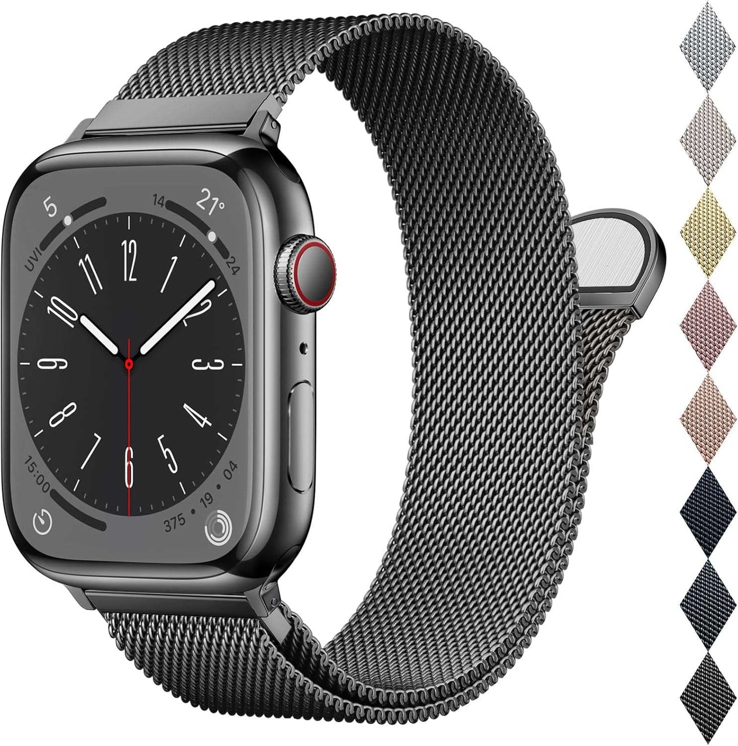 LeTianPai Mesh Metal Loop Compatible with Apple Watch Band 40mm 41mm 38mm 42mm 44mm 45mm 46mm 49mm Series Ultra SE 10 9 8 7 6 5 4 3 2 1 Women Men, Stainless Steel Strap with Magnetic Clasp for iWatch Bands Letianpai