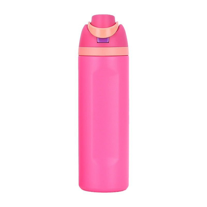 Owala FreeSip style insulated stainless steel water bottle with straw, suitable for sports and travel, BPA free Letianpai