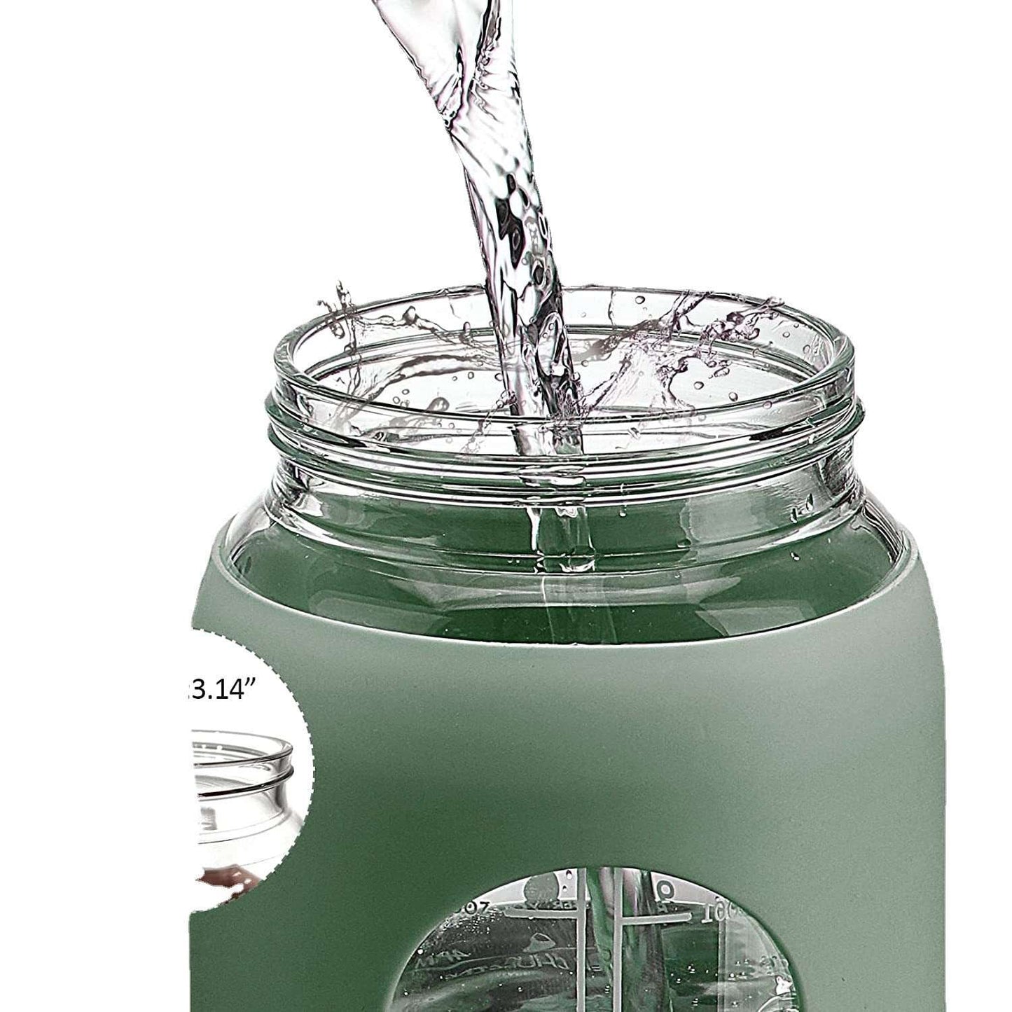 LeTianPai Water Bottle with Time Marker Straw glass water cup with silicone suction cover Ideal Gift for Fitness Sports & Outdoors Letianpai