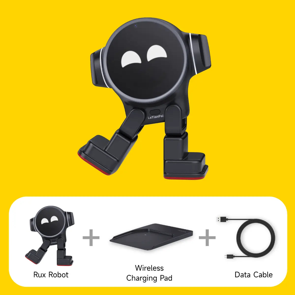 Rux AI Desktop Intelligent Voice Dialogue Chat and Accompany Smart Pets Children's Toys Robot Black Letinapai