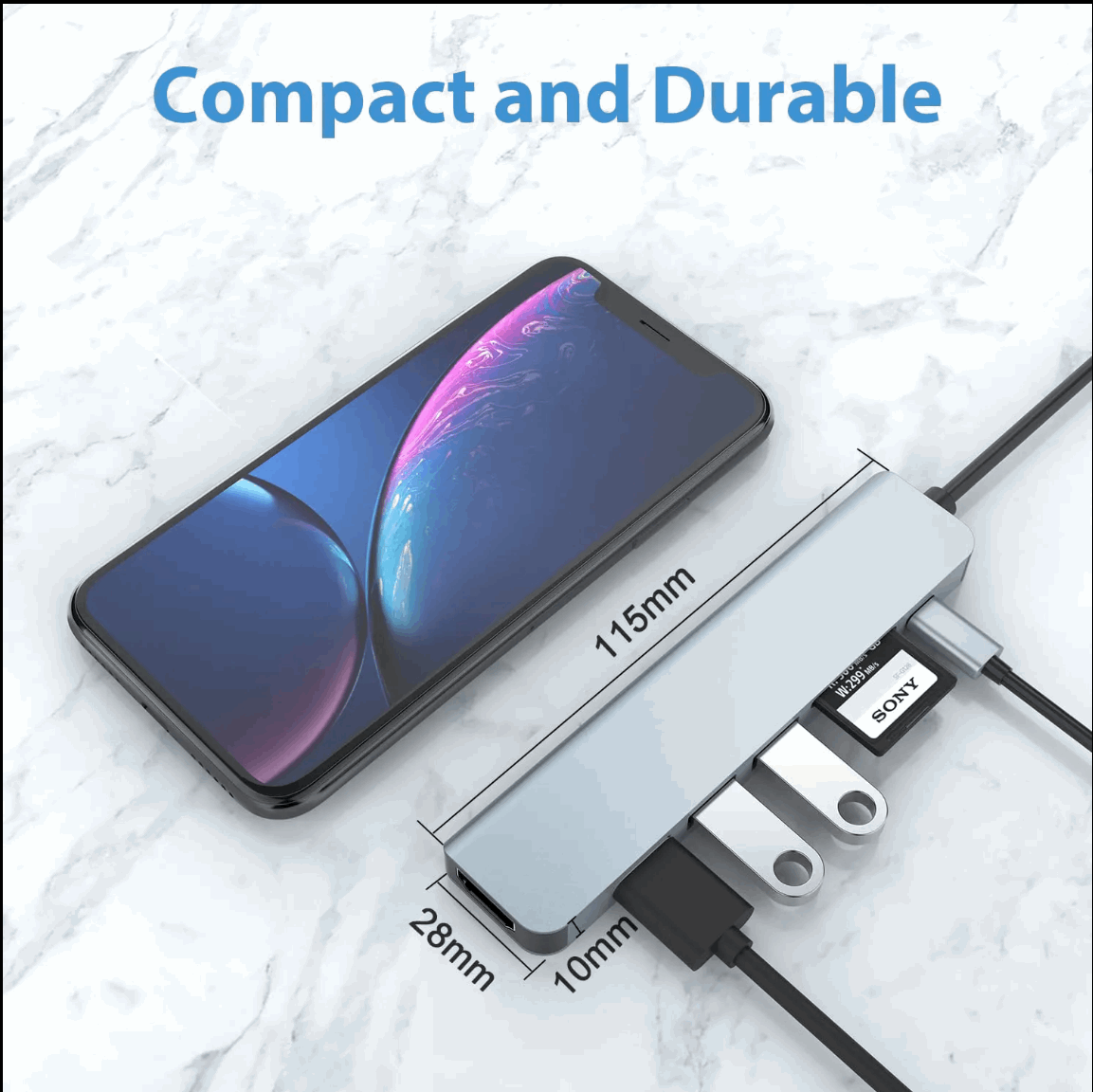 7-in-1 Usb C Hub Multifunctional Vga Compatible Type C Splitter Station 7-Port Docking Converter Adapter for Laptops and Phones Letianpai