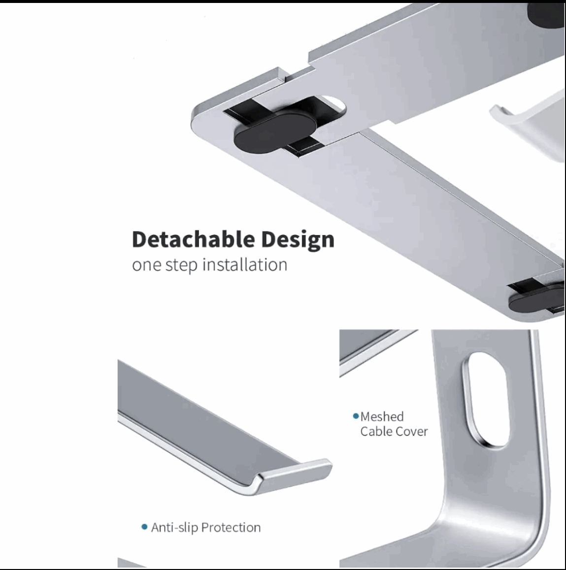 Laptop Stand, Aluminum Computer Riser, Ergonomic Laptops Elevator for Desk, Metal Holder Compatible with 10 to 15.6 Inches Notebook Computer Letianpai