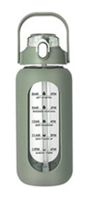 LeTianPai Water Bottle with Time Marker Straw glass water cup with silicone suction cover Ideal Gift for Fitness Sports & Outdoors Letianpai