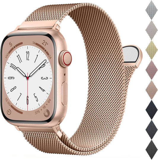 LeTianPai Mesh Metal Loop Compatible with Apple Watch Band 40mm 41mm 38mm 42mm 44mm 45mm 46mm 49mm Series Ultra SE 10 9 8 7 6 5 4 3 2 1 Women Men, Stainless Steel Strap with Magnetic Clasp for iWatch Bands Letianpai