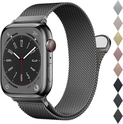 LeTianPai Mesh Metal Loop Compatible with Apple Watch Band 40mm 41mm 38mm 42mm 44mm 45mm 46mm 49mm Series Ultra SE 10 9 8 7 6 5 4 3 2 1 Women Men, Stainless Steel Strap with Magnetic Clasp for iWatch Bands Letianpai