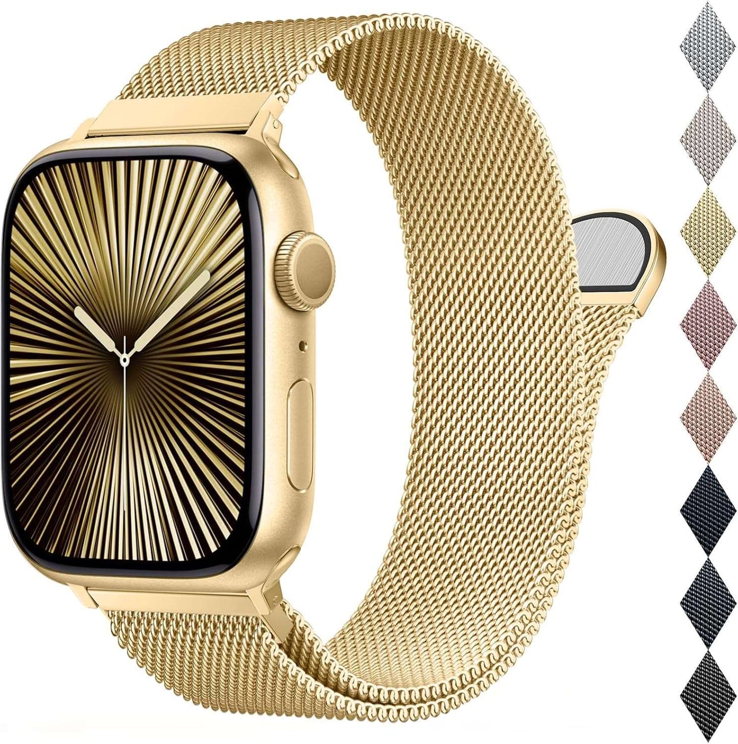 LeTianPai Mesh Metal Loop Compatible with Apple Watch Band 40mm 41mm 38mm 42mm 44mm 45mm 46mm 49mm Series Ultra SE 10 9 8 7 6 5 4 3 2 1 Women Men, Stainless Steel Strap with Magnetic Clasp for iWatch Bands Letianpai