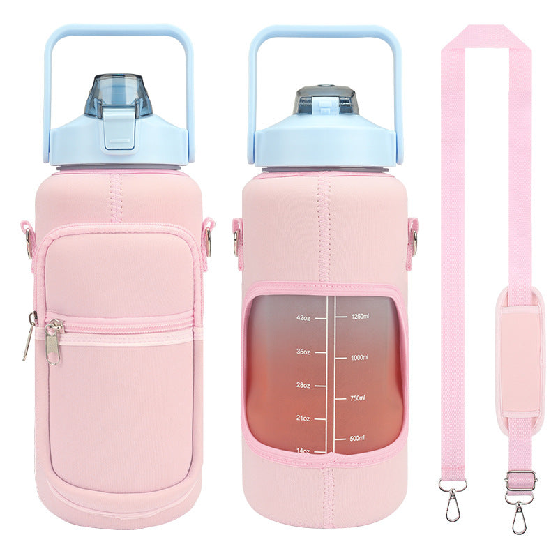 LeTianPai Water Bottle with Time Marker -Leak Proof Gym Bottle with Times to Drink -Ideal Gift for Fitness Sports & Outdoors Letianpai