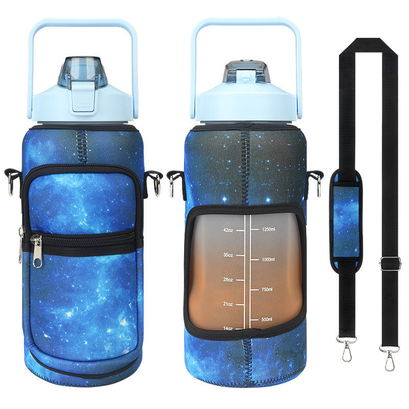 LeTianPai Water Bottle with Time Marker -Leak Proof Gym Bottle with Times to Drink -Ideal Gift for Fitness Sports & Outdoors Letianpai