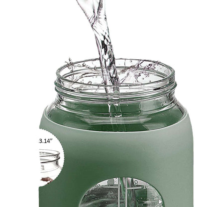 LeTianPai Water Bottle with Time Marker Straw glass water cup with silicone suction cover Ideal Gift for Fitness Sports & Outdoors Letianpai