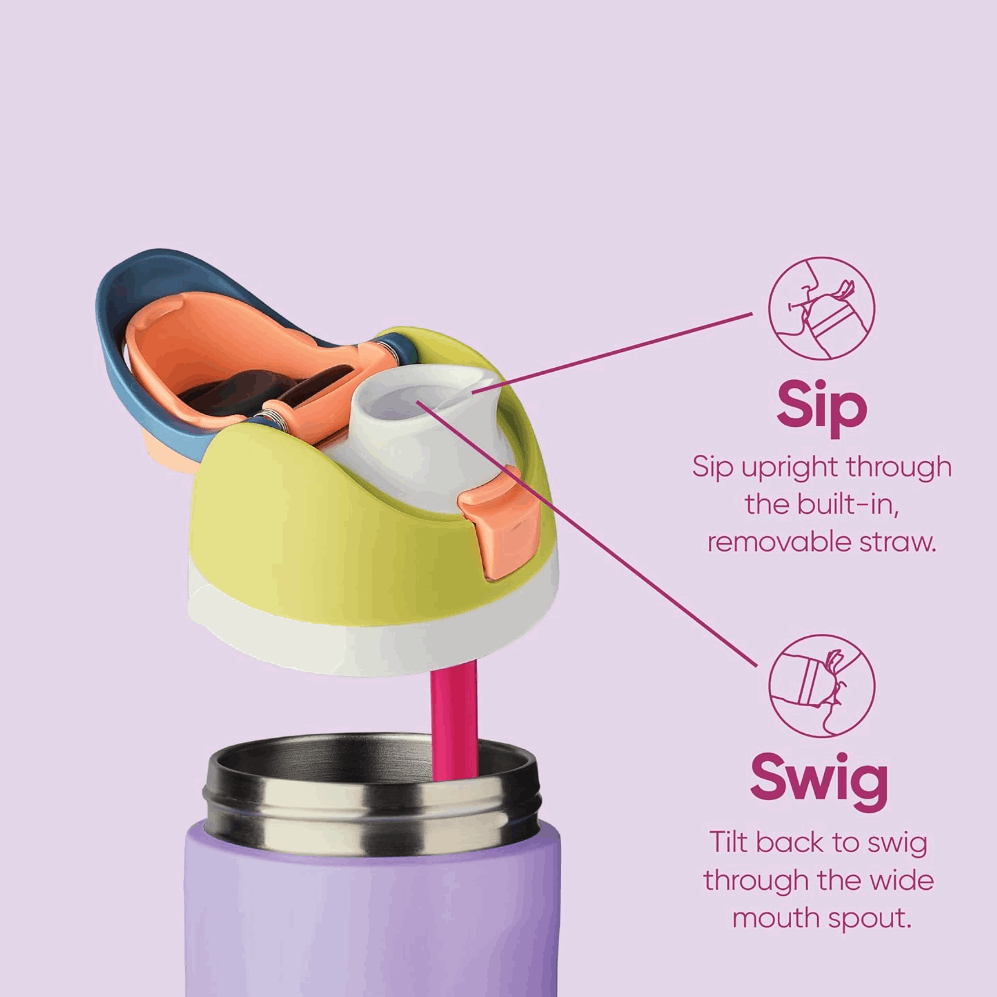 Owala FreeSip style insulated stainless steel water bottle with straw, suitable for sports and travel, BPA free Letianpai