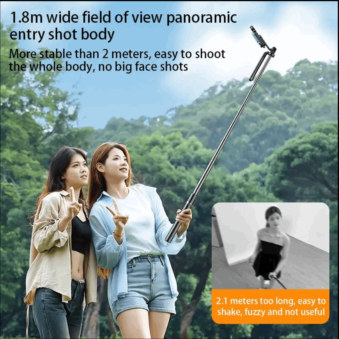 70" Phone Tripod & Selfie Stick, All in One Extendable Cell Phone Tripod with Wireless Remote, Tripod Stand for iPhone & Travel Tripod 360° Rotation Compatible with iPhone Android Phone, Camera Letianpai