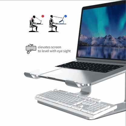 Laptop Stand, Aluminum Computer Riser, Ergonomic Laptops Elevator for Desk, Metal Holder Compatible with 10 to 15.6 Inches Notebook Computer Letianpai