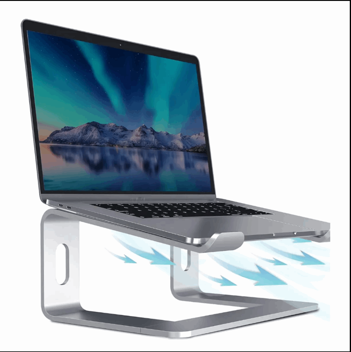 Laptop Stand, Aluminum Computer Riser, Ergonomic Laptops Elevator for Desk, Metal Holder Compatible with 10 to 15.6 Inches Notebook Computer Letianpai