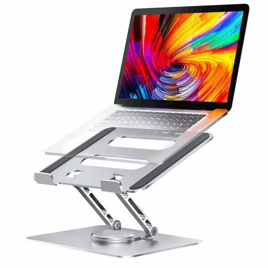 Adjustable Laptop Stand with 360 Rotating Base, Stable Computer Stand for Laptop Ergonimic Foldable Laptop Riser for Desk Compatible with MacBook Pro/Air Notebook up to 16 Inches, Black Letianpai